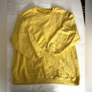 Aerie Women’s 100% Cotton Ribbed Yellow Crewneck Sweater